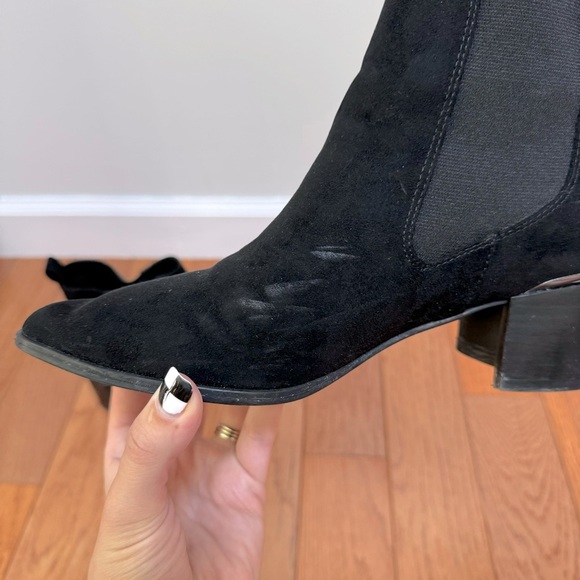 Nine West Pointed Toe Faux Suede Booties Black Size 8.5 - Picture 8 of 12